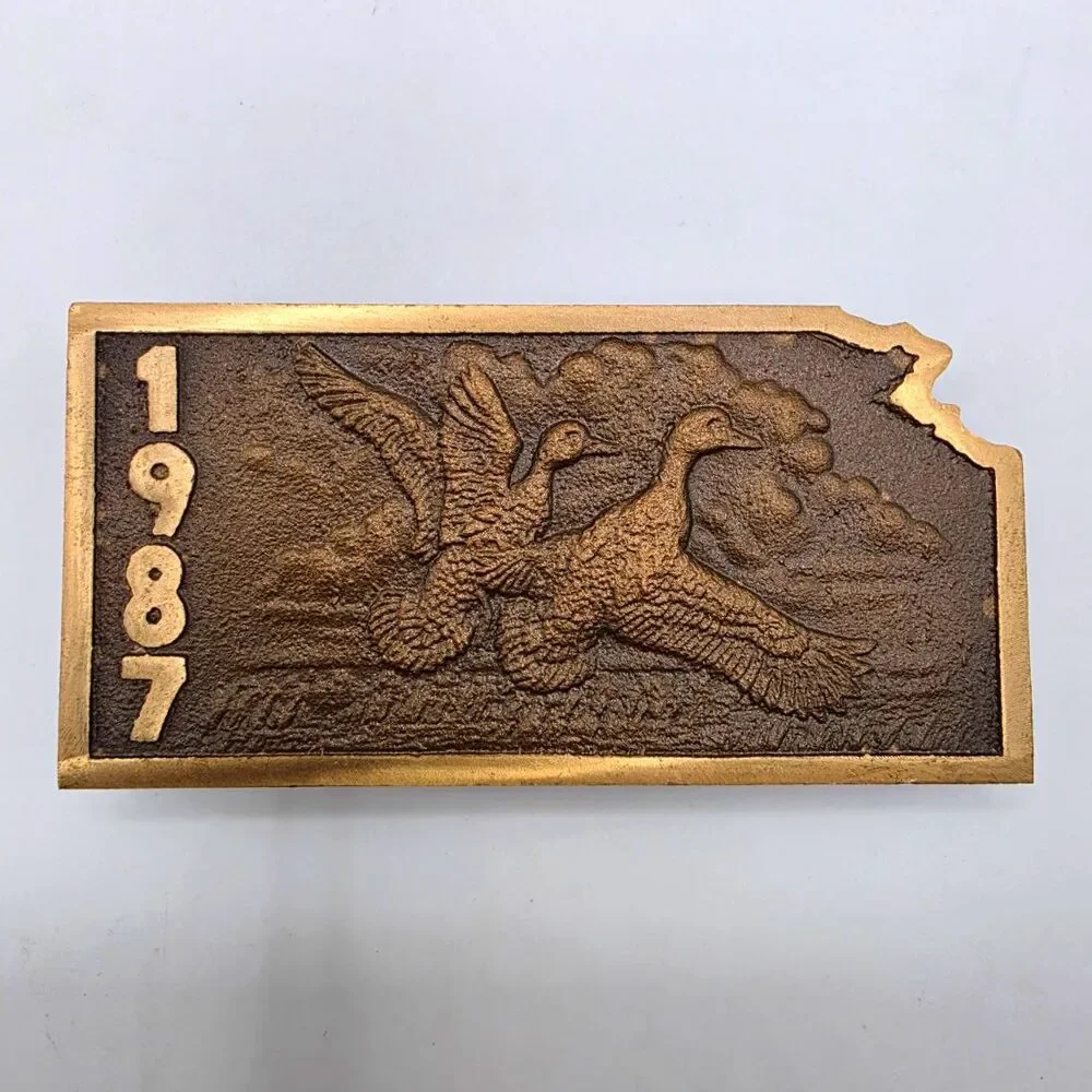 Vintage 1987 Kansas State Ducks Belt Buckle Limited Edition 35/100